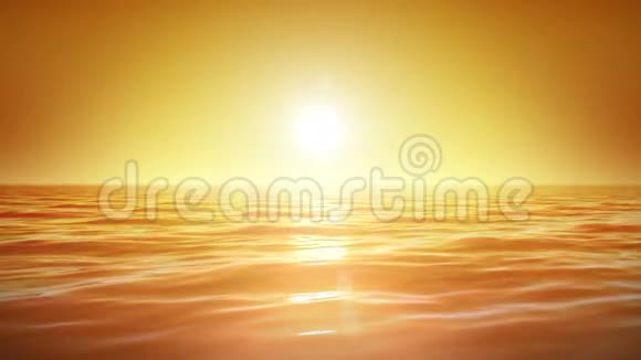 美丽的日落过海橙色天空放松循环动画视频的预览图