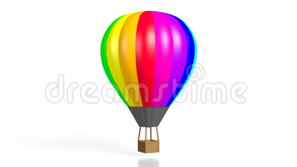 3D热气球白色背景视频的预览图