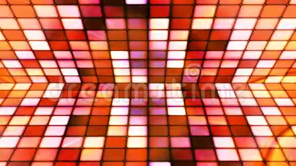 广播闪烁高科技立方体舞台橙色抽象循环4K视频的预览图