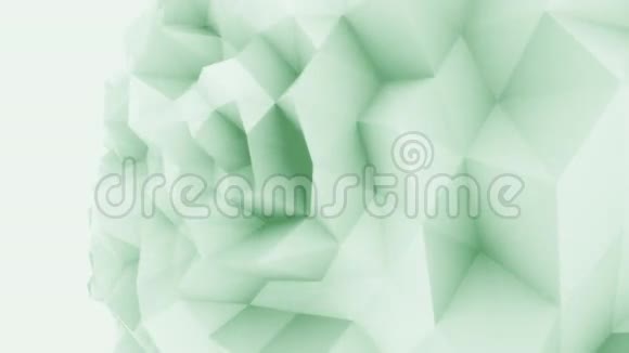 绿色三维低聚涡流球体运动背景为现代报道和演示4K无缝循环动画ProRes视频的预览图