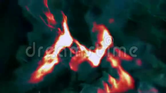 灰烬尘埃和火焰抽象粒子动画循环视频的预览图