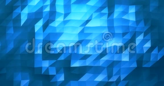 低聚发光几何背景4k渲染动画视频蓝色水面视频的预览图