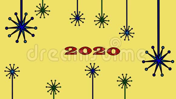 视频4k新年2020卡通动画2020新年视频的预览图