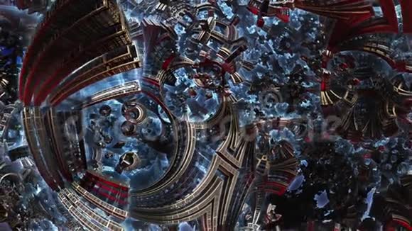 未来城市的三维分形星系文明的发展视频的预览图