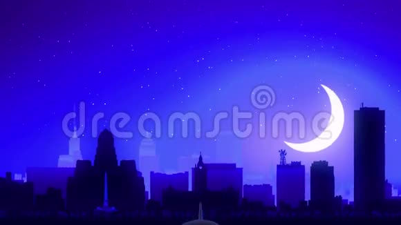 美国纽约水牛城美国飞机起飞月夜蓝天线旅行视频的预览图