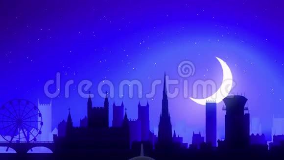 布里斯托尔联合王国飞机起飞月夜蓝天线旅行视频的预览图