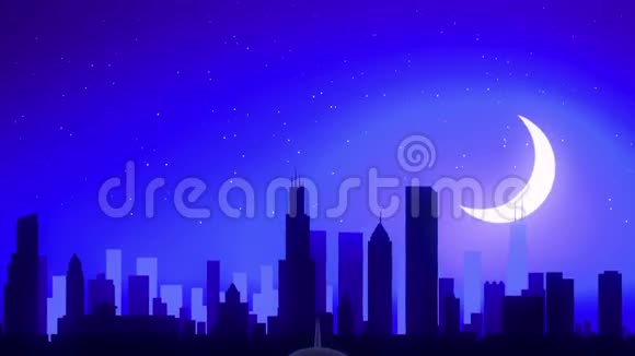 美国芝加哥州美国飞机起飞月夜蓝天线旅行视频的预览图