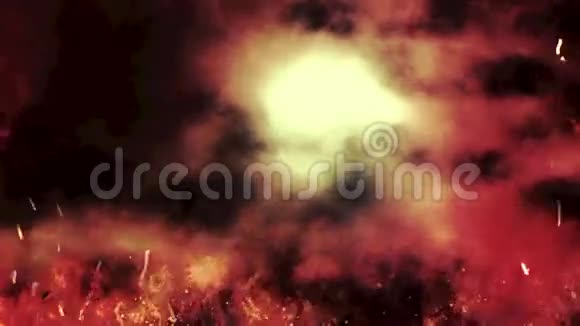 火焰火焰和烟雾之间的火山爆发视频的预览图