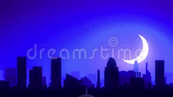 美国马里兰巴尔的摩美国飞机起飞月夜蓝天旅行视频的预览图