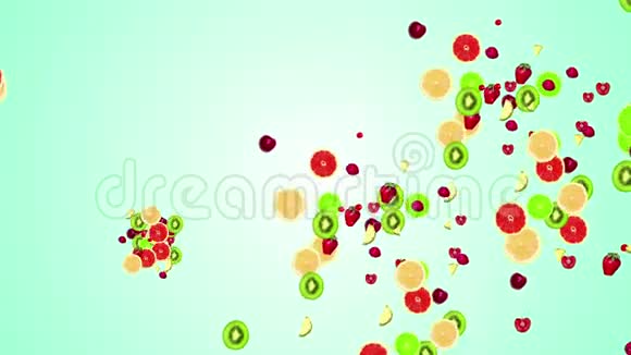 抽象的水果烟花阿尔法陈纳尔视频的预览图