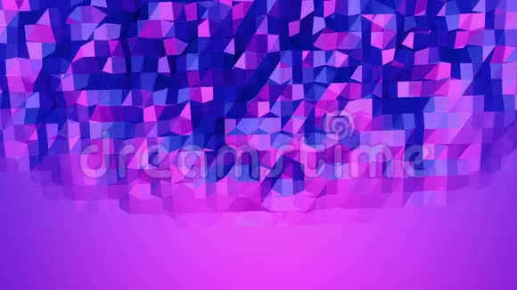 紫罗兰低聚波动表面作为付费电子游戏紫罗兰几何振动环境或脉动背景视频的预览图