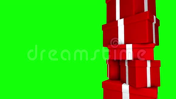 红色礼品桩x28绿色屏幕上的循环x29视频的预览图
