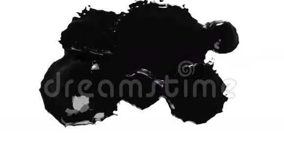 黑色的水滴落下来溅在白色上彩色油漆视频的预览图
