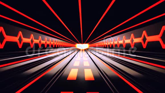 3D橙色科幻管隧道循环运动背景视频的预览图