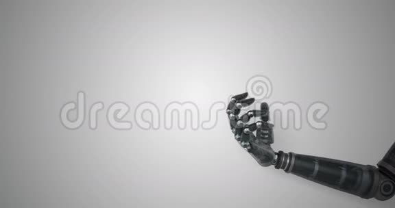 机器人手在白色背景下呈现数字人脑视频的预览图