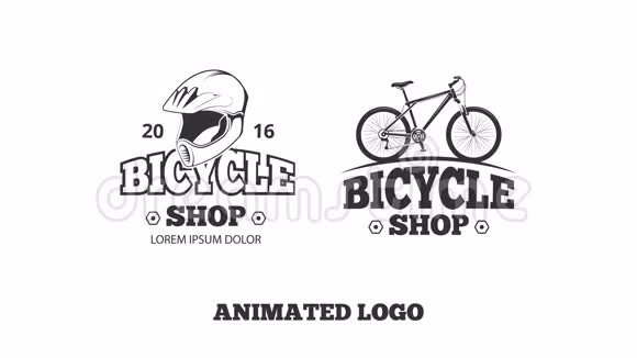 骑自行车的动画标志白色视频的预览图