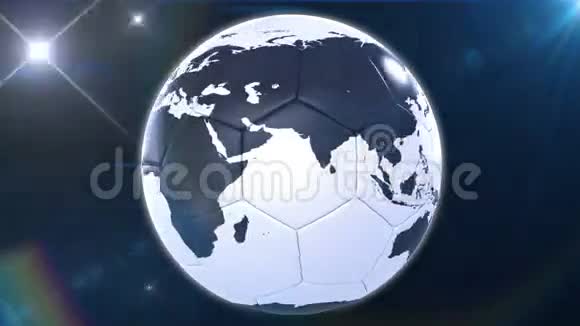 足球地球旋转的照片闪光慢动作循环动画高清1080视频的预览图