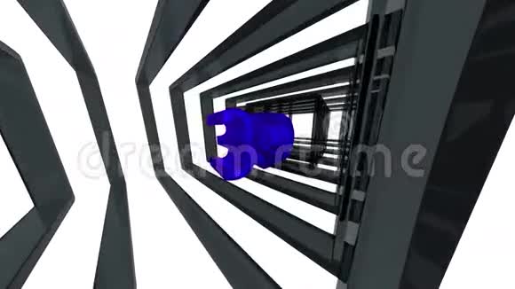 无限变焦效果的蓝色三维设计视频的预览图