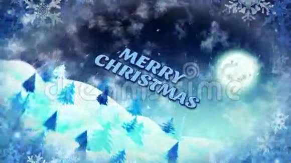 冬天背景带文字圣诞快乐视频的预览图