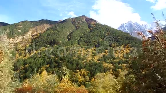 晴天的山景视频的预览图