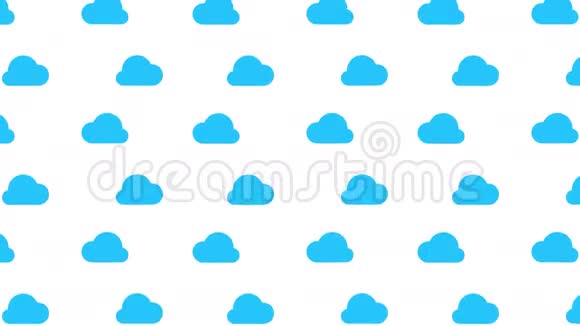 白色背景上的蓝色云与阿尔法通道循环动画视频的预览图