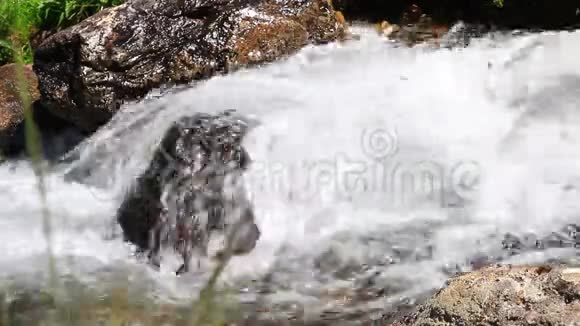 水流在溪流中视频的预览图