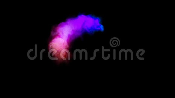 彩虹色的烟雾在一个圆圈里流动视频的预览图