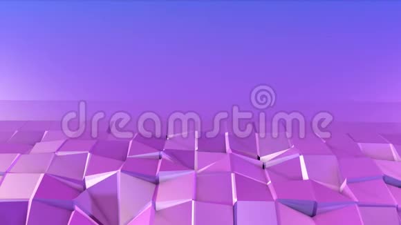 抽象低聚风格循环背景三维无缝动画在4K现代渐变颜色紫光表面闪光器视频的预览图