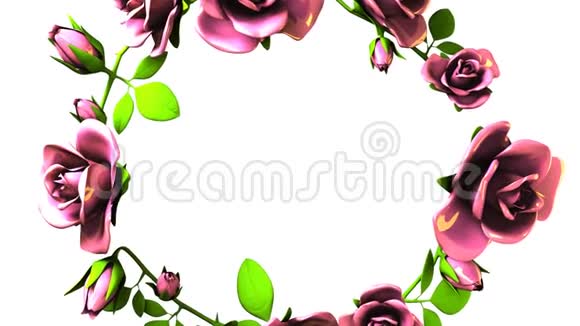 粉色玫瑰框架白色文字空间视频的预览图