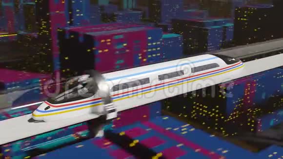 高速客运列车在玻璃隧道中行驶视频的预览图