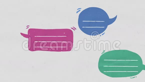 三语气泡文字条插图画风格视频的预览图