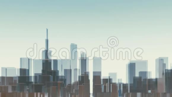 芝加哥城市摩天大楼抽象三维动画视频的预览图