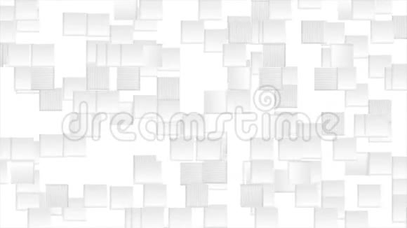 白色背景的抽象灰色动画方块视频的预览图