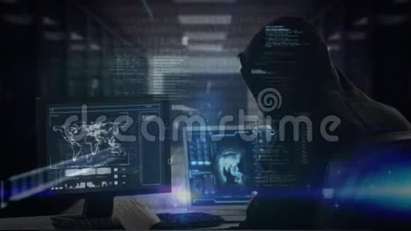 黑客入侵电脑前台有数据视频的预览图