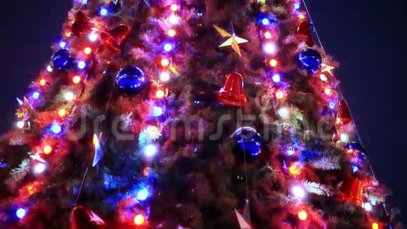 圣诞树和夜景装饰视频的预览图