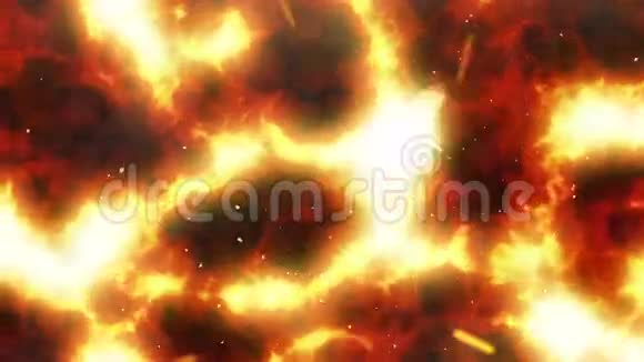 熔岩流火花和烟雾高清1080加载3d动画视频的预览图
