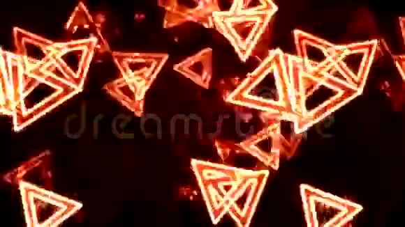 橙色发光三角形动画背景视频的预览图