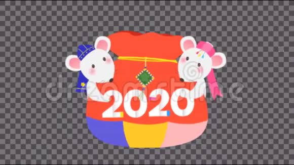 动画白色文字2020年快乐新的一年白色和白色背景上的白色火花视频的预览图