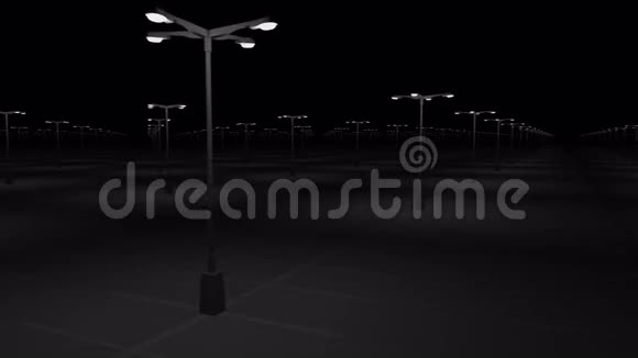 夜间大空停车区空虚的概念4K锅夹视频的预览图