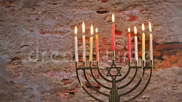 犹太节日节日象征光明节光明节视频的预览图