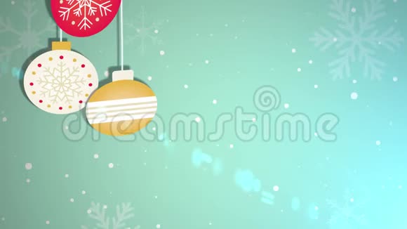动画移动宝珠球落下圣诞新年节日季节庆祝占位符视频的预览图