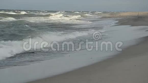 早上的海滨景观和海浪视频的预览图