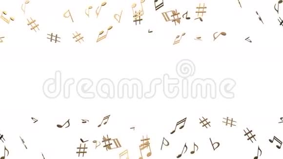 白色背景的黄铜音乐笔记视频的预览图