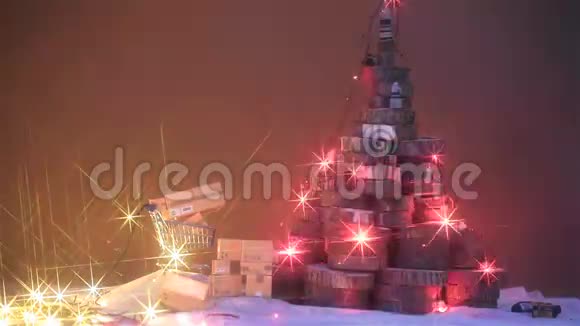 圣诞树和灯视频的预览图