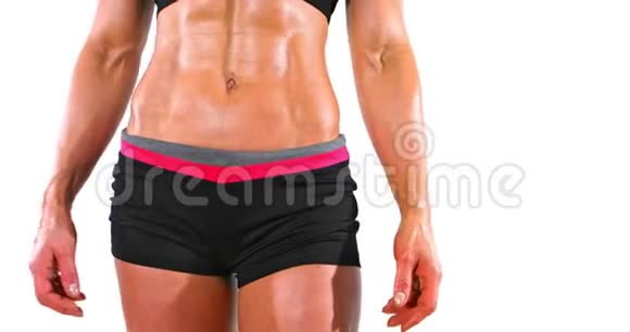 靠近健身女人的腹部视频的预览图