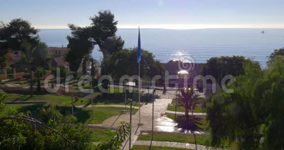 塔拉戈纳天使和地中海公园景观4k西班牙视频的预览图