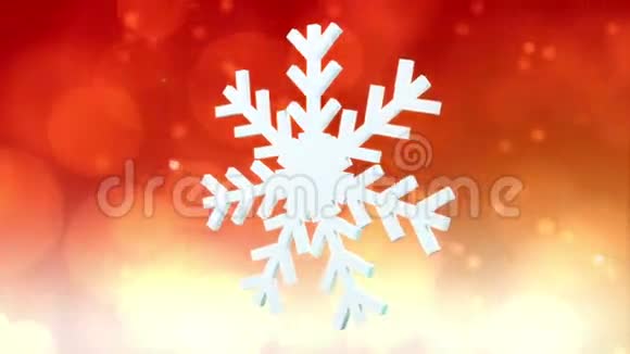 红色圣诞雪花视频的预览图