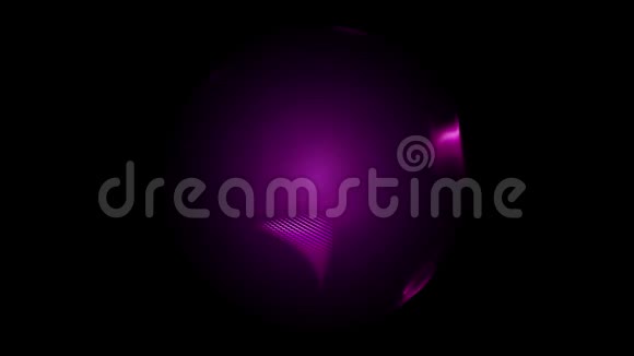 黑色背景上紫色发光的球体视频的预览图