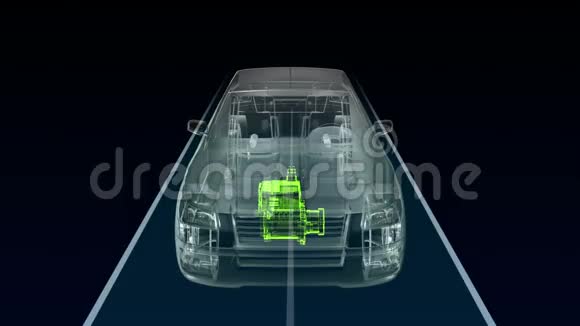 汽车技术驱动轴系统发动机内部座椅X光正视图视频的预览图