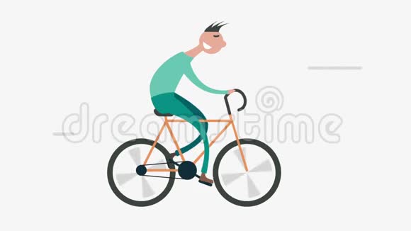 卡通人骑自行车上路视频的预览图